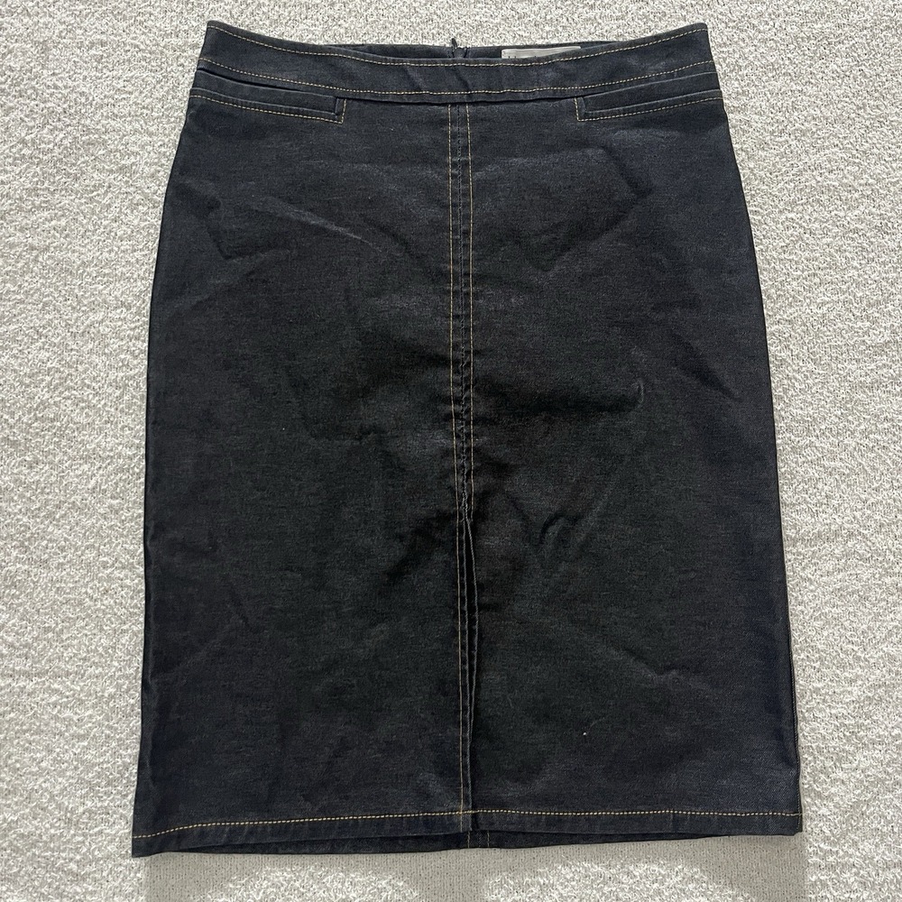 Vintage Bloomingdale's Denim Skirt Dark Blue Y2K Size‎ 4 Women Zipper
